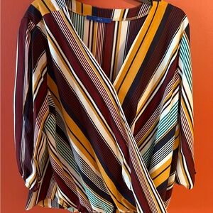 Apt. 9 Colorful Striped Wrap Blouse